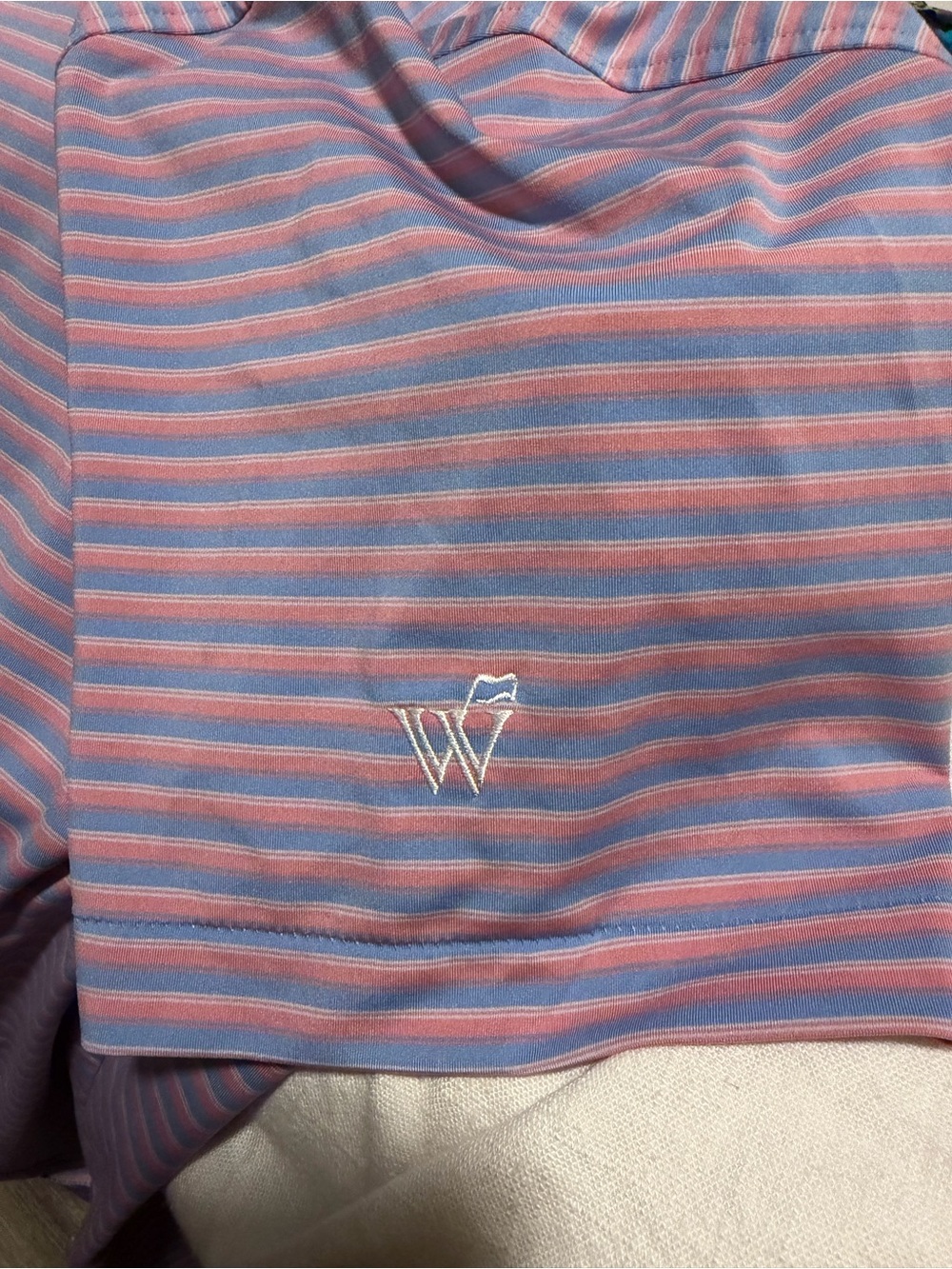 PETER MILLAR Summer Comfort Polo Shirt Blue Pink Purple Pastel Sz L Mens Golf - Picture 11 of 12